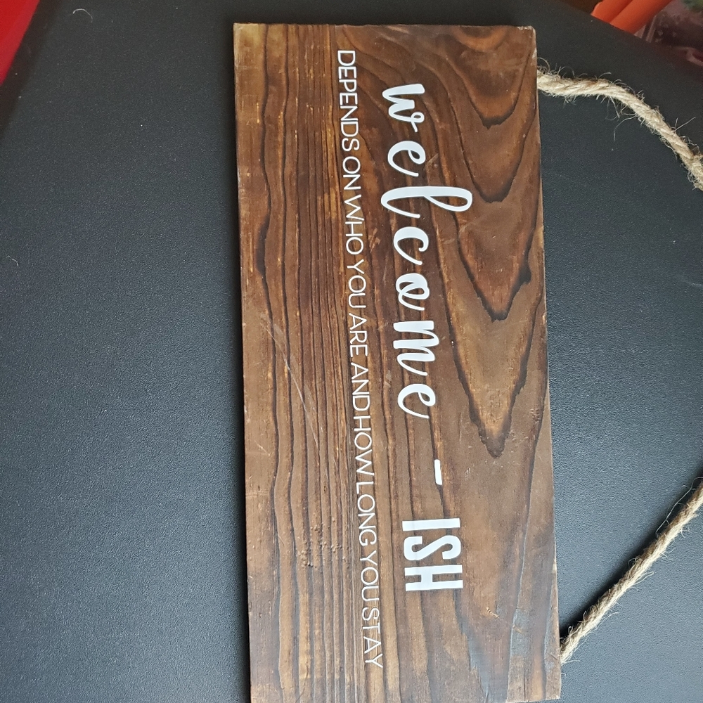 Hand made sign